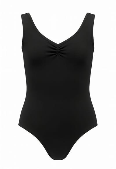 Dancer Dancewear® Zwart Balletpakje | "Classic" | Balletpak voor meisje | Katoen | Zonder mouw | Maat 98/104 - 6 jaar
