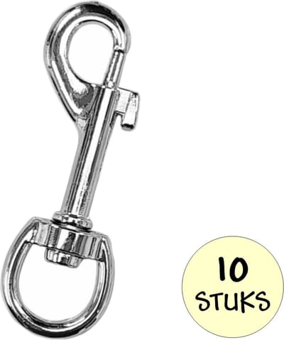 Fako Bijoux - Musketonhaak - Karabijnhaak - Sleutelhanger - Musketon Haak - Karabijn Sluiting - 68x22mm - Zilverkleurig - 10 Stuks
