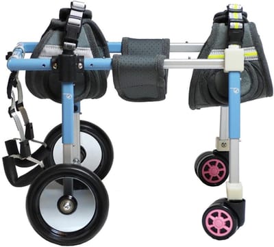 4-wielige hondenrolstoel verstelbare mobiliteitshulp voor huisdieren voor voor- en achterpoten, ondersteunende hondentrolley voor kleine tot grote honden (XS blauw)