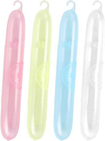 Tandenborstel etui - Reishoezen borstels - Hygiënisch op reis - Verbeterde duurzaamheid - 4 stuks - Transparant