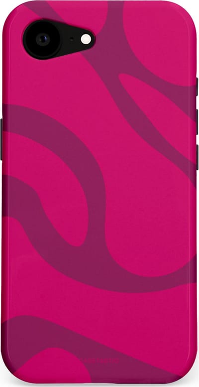 Casetastic hoesje geschikt voor Apple iPhone 16e / Apple iPhone 17e - MagSafe - Dubbellaagse bescherming - Violet Paarse Golven - Fashion Case - Roze