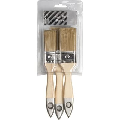 Toolstation Set platte kwasten muur acryl 3-delig