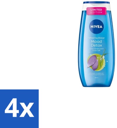 Nivea – Douchegel – Creme Mood Detox – 250 ml - Voordeelverpakking - 4 stuks