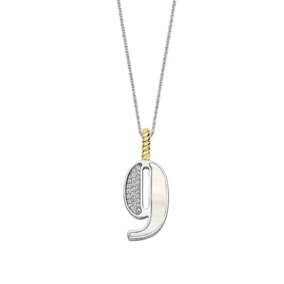 TI SENTO Dames Hanger - 925 zilver - Cijfer 9 - Parelmoer - 6841MW_9