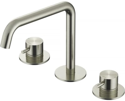 Hotbath Archie - Wastafelmengkraan - zonder Waste - Laag - Geborsteld Nikkel - Opbouw - Roestvrijstaal - V04