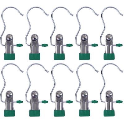1-10 Stuks Clip Roestvrij Staal Kledingclip Multifunctionele Laars Organizer Kledingknijpers Waslijn Haak Huis Opberging voor Kleding Handdoek 1PCS