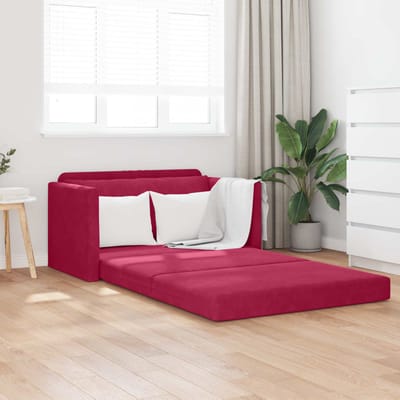 vidaXL - Slaapbank - Wijnrood - 124 - x - 71 - x - 78 - cm - Fluweel
