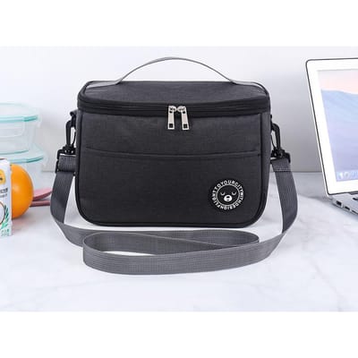 (Sophielès)Boîte à déjeuner isolée pour pique-nique, sac réfrigéré Portable, sac à déjeuner étanche de grande capacité, sac de pique-nique S noir