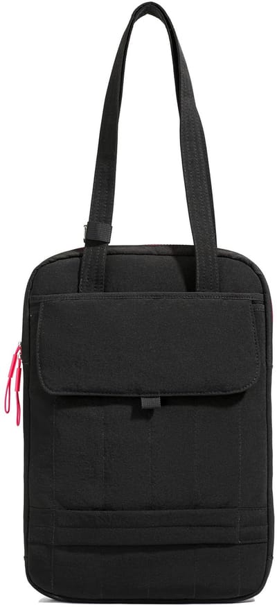Zwart gewatteerde laptoptas 15,6 inch met handvat en schouderriem | Verticale stiksels en bagageriem | Geschikt voor 14 inch laptops, ideaal voor werk en reizen