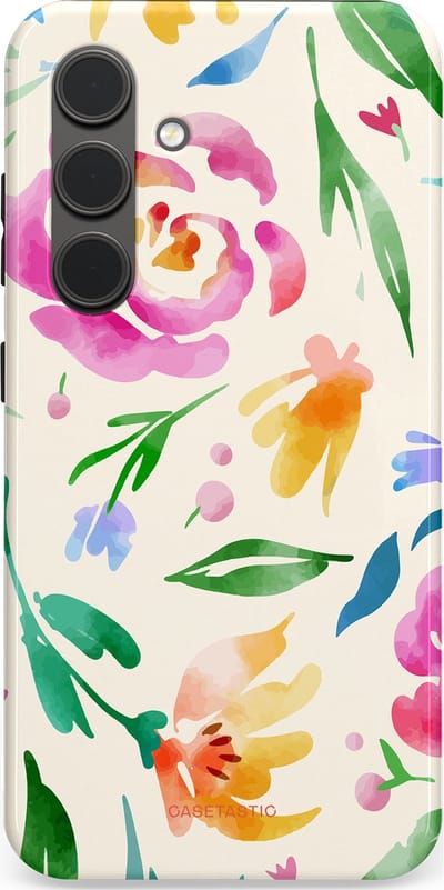 Casetastic Hoesje Geschikt voor Samsung S24 - Stijlvolle Beschermende Duo-layer Case - Floral Flow