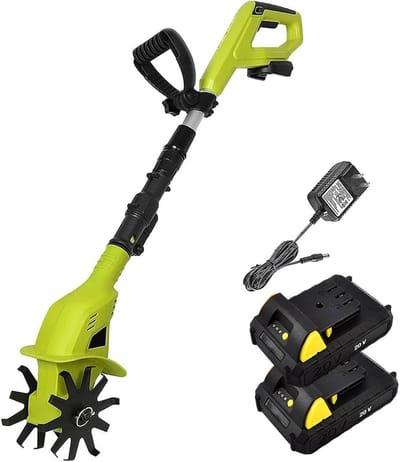 Elektrische Grondschoffel - Snoerloze Motorschoffel Tuinfrees - Tuinonderhoud Uitvoeren - Lichtgewicht En Verstelbaar - 127 cm - Groen