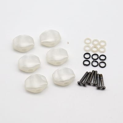 Gitaar Stemmechanieken Machine Head Knoppen Wit Parelmoer Stemknop Kleine Vierkante Knoppen Set Van 6 Wit Parelmoer white