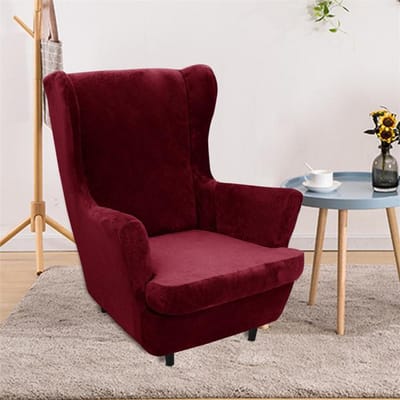 Verdikken Velvet Vleugelstoelhoes Stretch Spandex Fauteuilhoezen Warm Relax Bankhoes Bankovertrekken Met Zitkussenhoezen