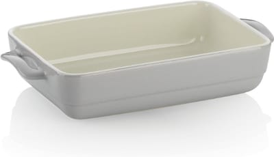 Ovenschaal, Keramiek, Grijs, 32 x 19 x 6.5 cm - Kela | Malin