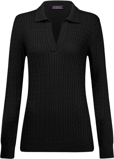 Felix Hardy Trui Met Polokraag - Polo Shirt - 100% Katoen Dames Zwart - M