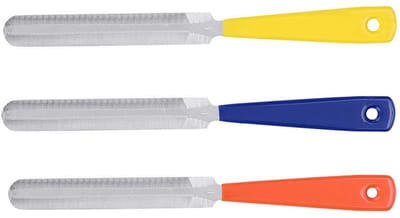Dailygoods- Gitaarvijl 3-delig - Roestvrij Staal - Draagbaar - Brugvijl - Reparatie Gitaren - Afmetingen 18,3 x 1,5 cm - Vijl