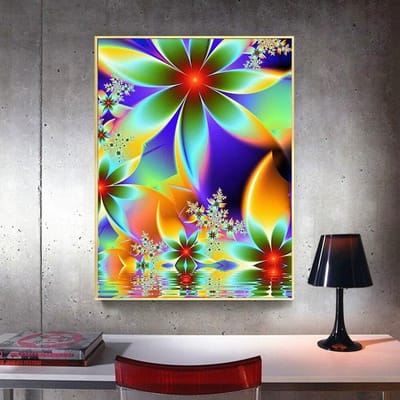 Peinture diamant 5d, perceuse complète, Mandala rond, broderie de fleurs naturelles, strass, images 20X30 blue