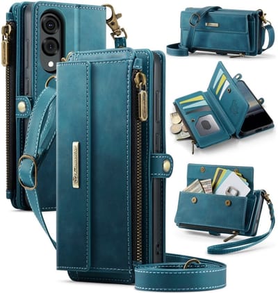 Caseme Geschikt voor Samsung Galaxy S25 Edge hoesje - portemonnee tasje - Blauw