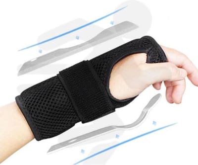 Polsbrace - Universele Deluxe Carpaal Tunnel Syndroom Polsbrace - Polsstabilisator en spalk - voor artritis, artrose, reuma en tendinitis - Polsbeschermers - Maat L - Rechts