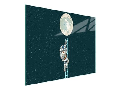 TMK ArtDeko - Snijplank - 52x30 cm - Maanmotief - Gehard Glas