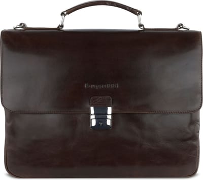 bugatti Leren Afzonderlijke gevallen Laptoptas met laptopvak Romano Briefcase Brown Donkerbruin