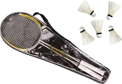 Summer Play Badminton set - 2 rackets - 6x shuttles - opbergtas - volwassenen