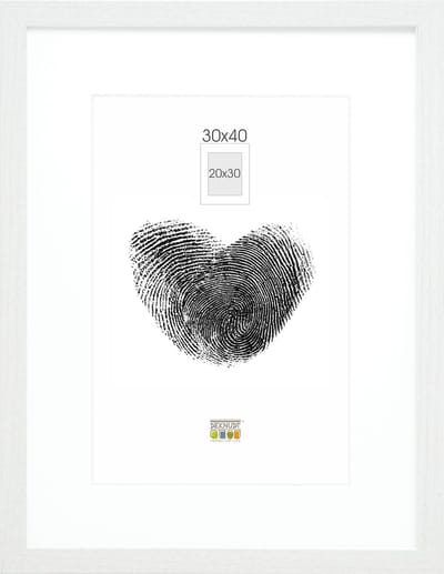 Deknudt Frames fotolijst - wit met passe-partout - 20x30 / 30x40 cm