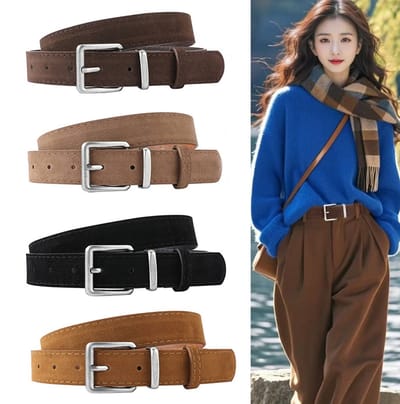 YAGXIG Riemenset van vier stuks - Damesriem - Modieuze retro - Broekriem - Dames - Eenvoudig en veelzijdig - Vintage zilveren gesp - Prachtige damesriem, geschikt om te combineren met rokken en jeans - 105 cm