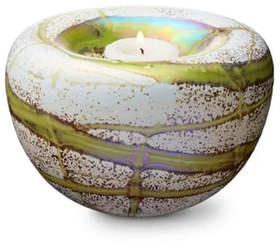 Urn-Klein-Ashouder-Waxinelicht-E01T-0.5OLV-Waxinelichtjeshouder-Theelicht-Sfeer Licht-Theelicht-Theelichtje-Olive-Green-Gedenkornament-