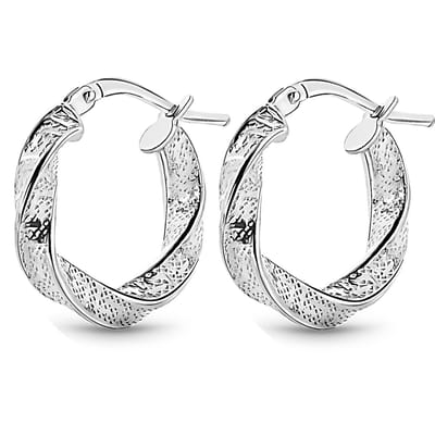 Juwelier Zwartevalk - Zilveren gedraaide oorbellen 22.202/18mm--