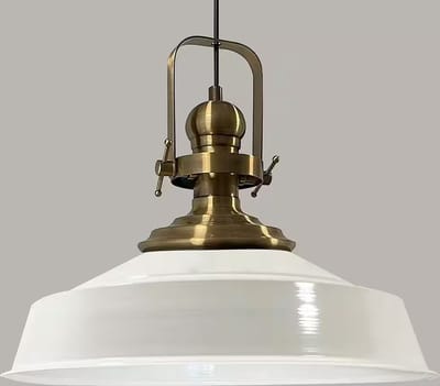 Bamyum Hangende Metalen Lamp Ø41 cm, E27, Vintage Lamp, Wit Binnenkant