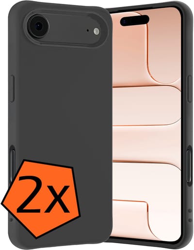 Hoes - 2 Stuks - Geschikt voor Apple iPhone Air - Sterk & Shockproof - Case Siliconen - Back Cover - Telefoon Hoes - Zwart