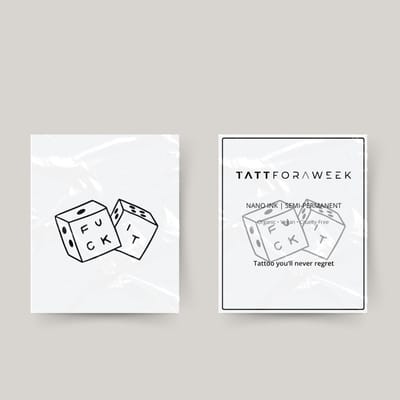 Tijdelijke tattoo dobbelstenen fuck it | Neptattoo volwassenen | Tijdelijke tattoo voor volwassenen | Temporary tattoo | Plaktattoos voor volwassenen | Neptattoos | Probeer zorgeloos een tattoo | tattforaweek