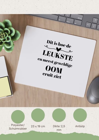 Akyol - dit is hoe de leukste en meest geweldige oom eruit ziet Muismat - Oom - meest leukste oom - verjaardag - cadeautje voor oom - oom artikelen - kado - geschenk - 23 bij 19 cm