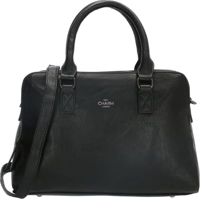 Charm London Chelsea Handtas Dames - Schoudertas met verstelbare schouderband - Tas van Imitatieleder met ritssluiting - Zwart