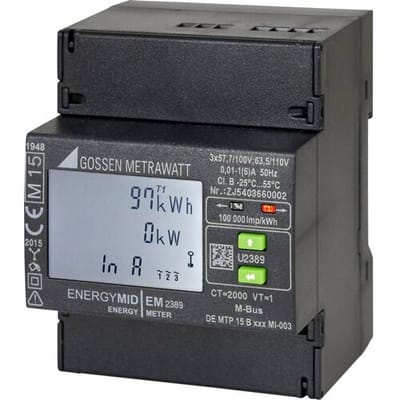 Gossen Metrawatt U2387-V012 U2387-V012 kWh-meter 3-fasen met S0-interface Digitaal Conform MID: Ja 1 stuk(s)