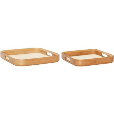 Vierkante trays Hubsch Interior Canvas (x2)