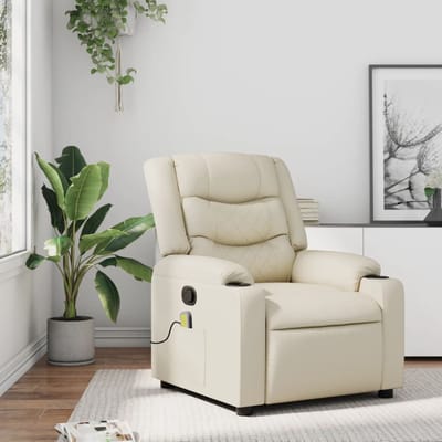 vidaXL - Massagestoel - verstelbaar - kunstleer - crème