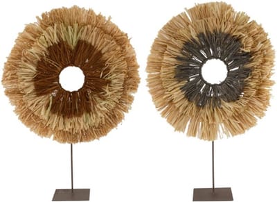 Raffia standaard set van 2 stuks