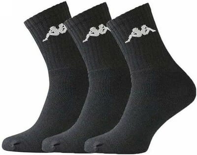 Kappa - Trisper Tennis Sock 3 pack - Zwarte Sok - 35 - 38 - Zwart