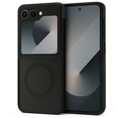 Hoesje geschikt voor Samsung Galaxy Z Flip 6 / Flip 7 FE - Geschikt voor Magsafe - Shock Proof Case – Mat Zwart
