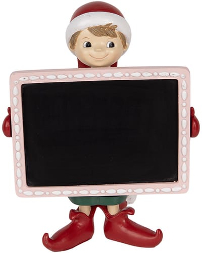 Clayre & Eef Decoratie Beeld Elf 18x15x23 cm Rood Kunststof