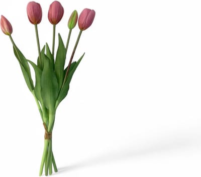WinQ-Kunsttulpen Lila Realtouch 5st-Kunstbloemen Tulp-zijden bloemen