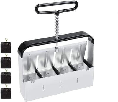 SnelShoppen - Manual Rood Formers Pot Press Tuingereedschap - 2 Inch Zaad Pot Drukker met Comfortabele Antislip Handgreep - Perfect voor Planten, Tran