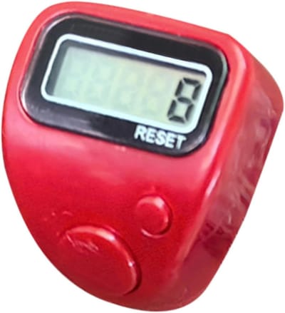 Digitale Vingerteller - Ringteller Stil - Nauwkeurig Tellen - Geluidsarm Display - Vijf Cijfers - Rood