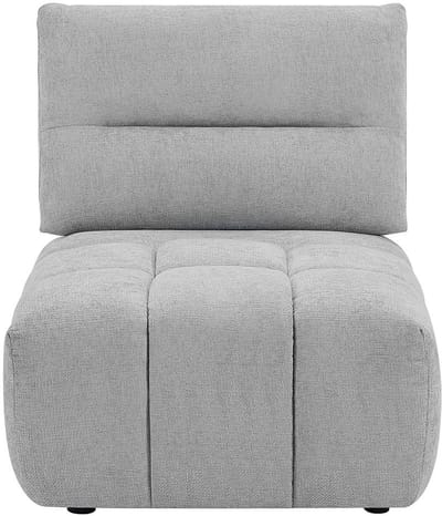 Vente-unique Fauteuil met schuivende rugleuning van lichtgrijze stof met textuur APOLIU