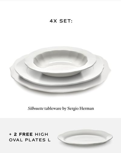 Serax Sergio Herman Serviesset Silhouette wit 14 delig / 4 personen (2 GRATIS serveer schalen)