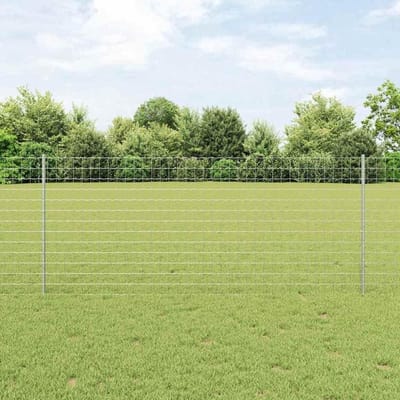 Gaashek set - Omheining met palen - Tuin afbakenen - Roestbestendig staal - 15 x 15 m - Zilver