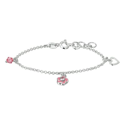 The Jewelry Collection - armband - Bloem En Zirkonia - Zilver