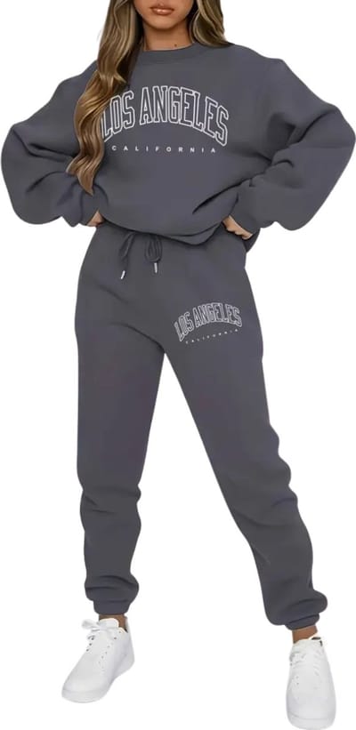 Livano Joggingpak Dames - Huispak - Trainingspak - Volwassenen - Capuchon - Jogging Pak - Joggingbroeken - Broek - Hoodie - Grijs - Maat S